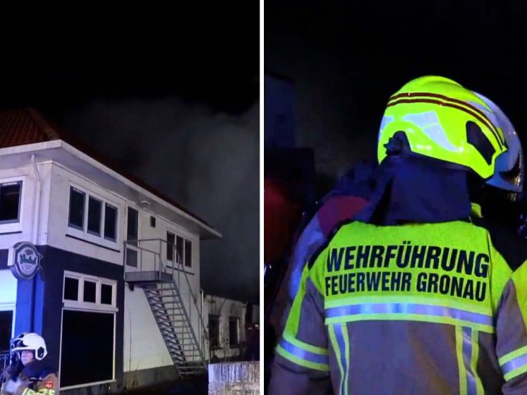 Brand in antiekwinkel in Glane: Duitse brandweer blust mee