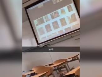 Leraar kijkt porno in de klas, leerlingen kijken per ongeluk mee op beamer