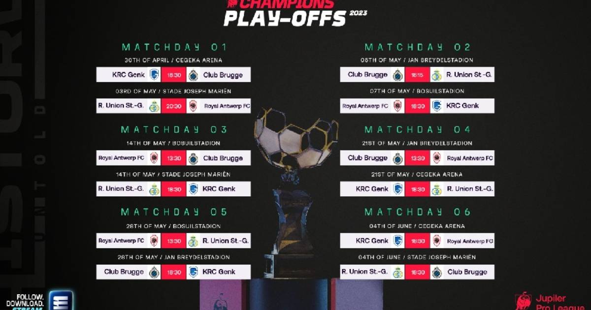 Voici le calendrier complet des playoffs | Jupiler Pro League | 7sur7.be