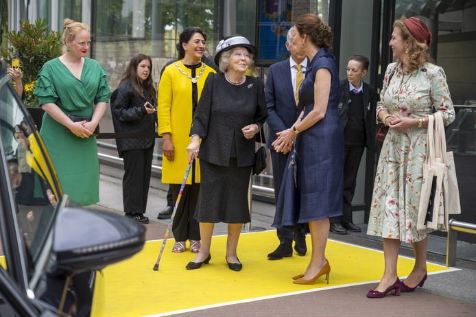 Princess Beatrix leaving the Van Gogh Museum.