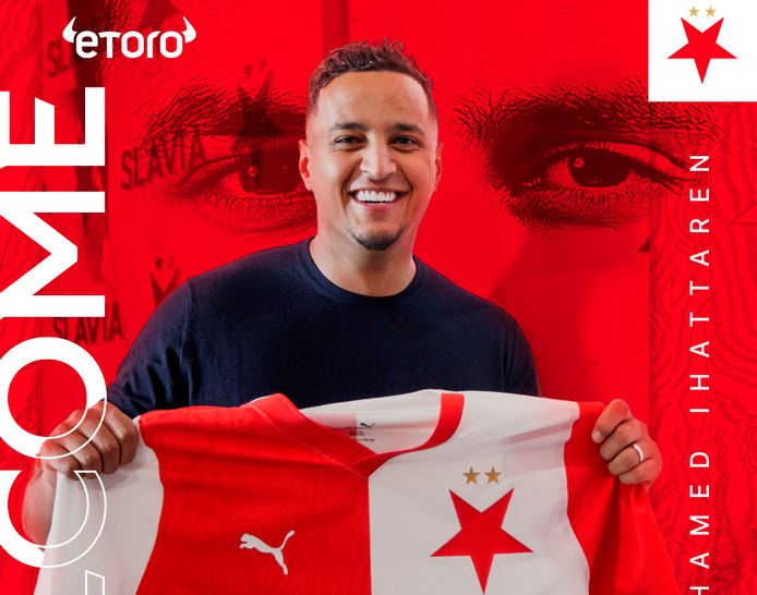 Mohamed Ihattaren bij zijn nieuwe club Slavia Praag.