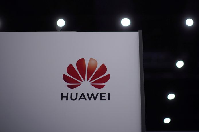 Het logo van Chinees technologiebedrijf Huawei.