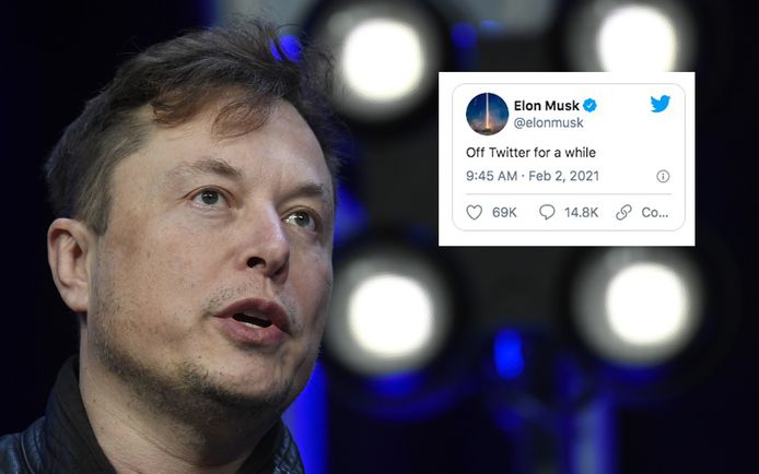 Tesla-baas en fervent Twitteraar Elon Musk blijft even weg van Twitter.