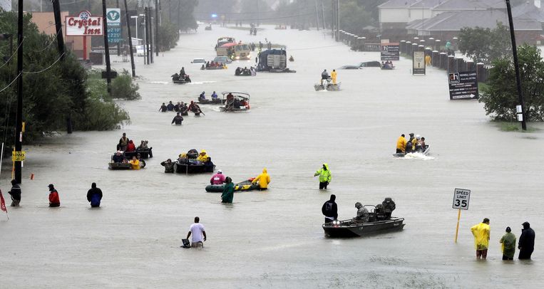 Overstroming na de orkaan Harvey in Houston, VS. Beeld AP