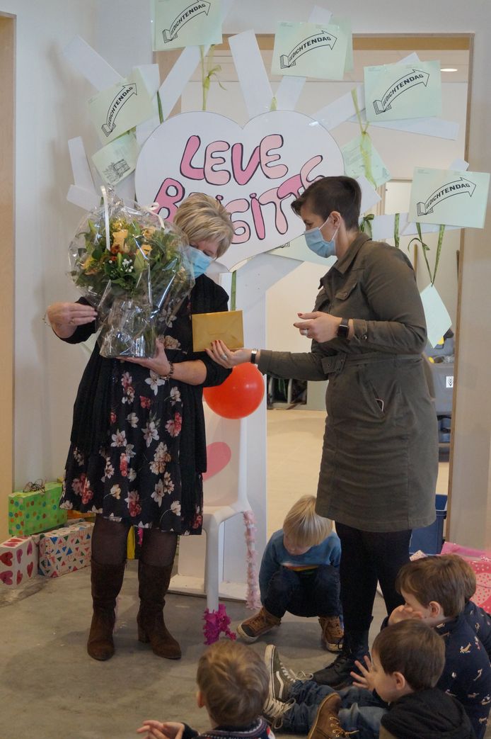 Ook van de collega's kreeg Brigitte een attentie.