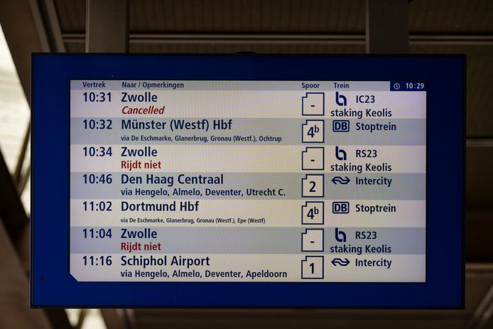 Treine van de NS rijden wel en die van Blauwnet niet.