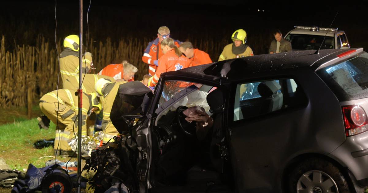 Automobilist met spoed naar het ziekenhuis na ongeluk.