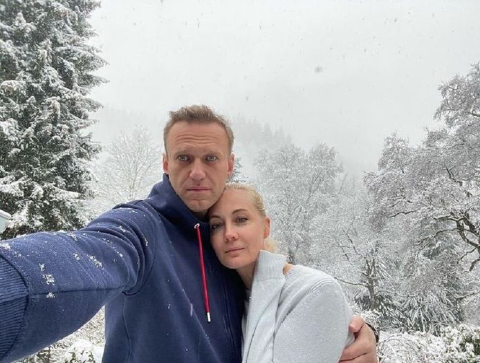 Aleksej Navalny met zijn vrouw Julia.