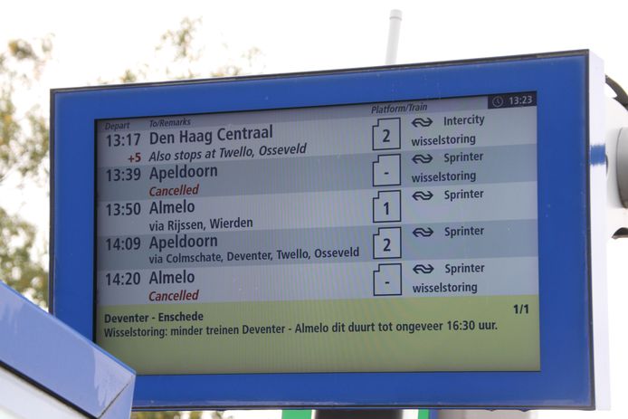 De wisselstoring duurt nog tot ongeveer 16.30 uur.