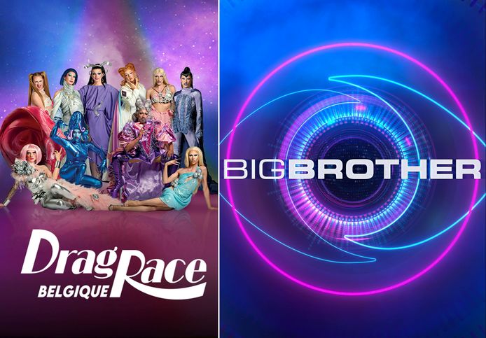 REALITYCHECK. De cast van 'Drag Race Belgique', en het logo van 'Big Brother'.