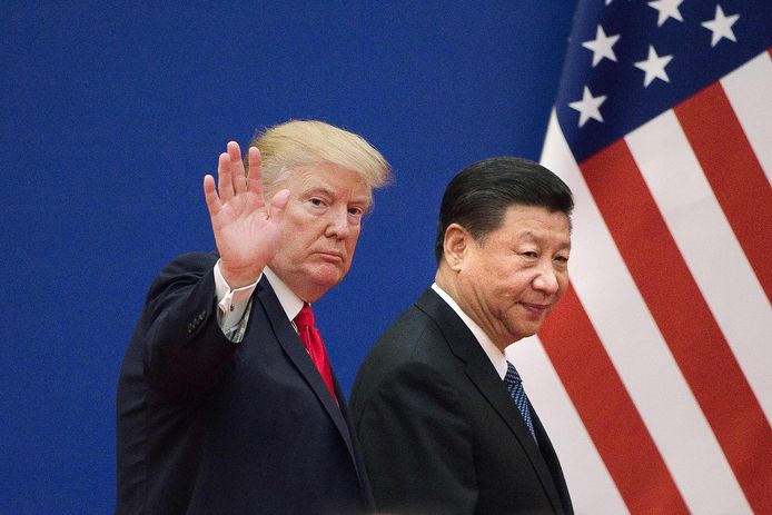 Trump samen met Xi Jinpin in november 2017 in Peking.