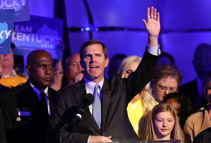 Democraat Andy Beshear versloeg de zittende Republikeinse gouverneur in Kentucky.