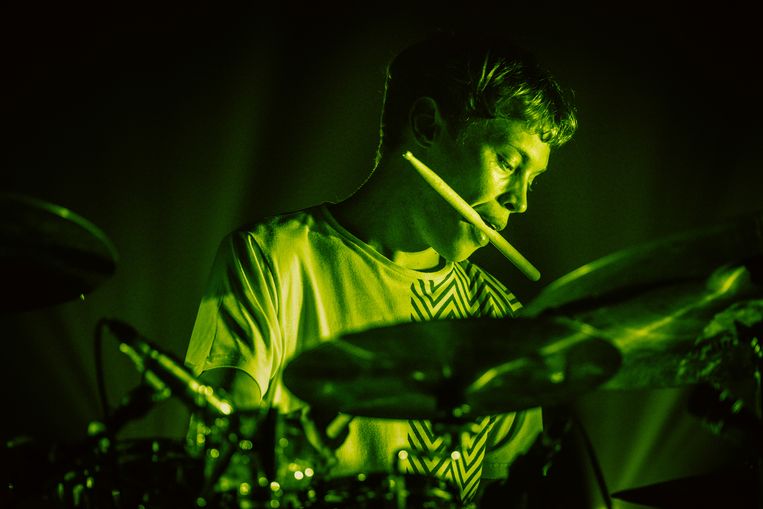 Drummer Lander Gyselinck van de band STUFF.. Beeld Illias Teirlinck