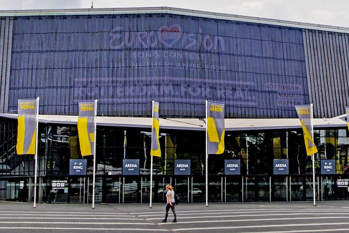 Exterieur van Ahoy Rotterdam. Alleen Rotterdam en Maastricht zijn nog in de race om het Eurovisiesongfestival in 2020 te organiseren.