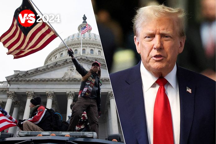 Archiefbeeld. Aanhangers van Trump bestormen het Capitool in Washington. (06/01/21) / De Amerikaanse oud-president Donald Trump.