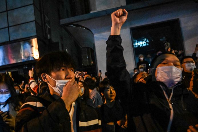 Illustration d'une manifestation à Shanghai ce 27 novembre.
