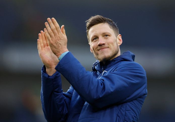 Wout Weghorst viert de zege.