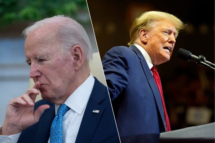 Links: Joe Biden - Rechts: Donald Trump