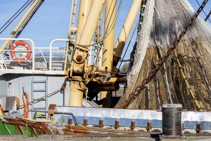 Een pulskotter in de haven van Den Helder