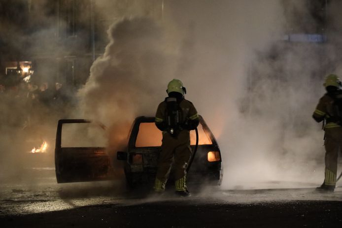 De brandweer was even aan het blussen, alvorens zij weer terugkeerde naar de kazerne.
