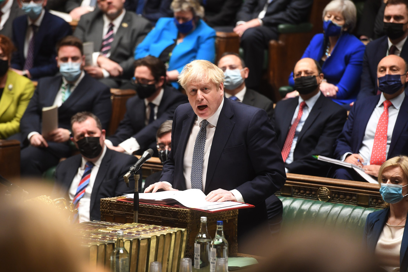 Boris Johnson, woensdag in het Lagerhuis.