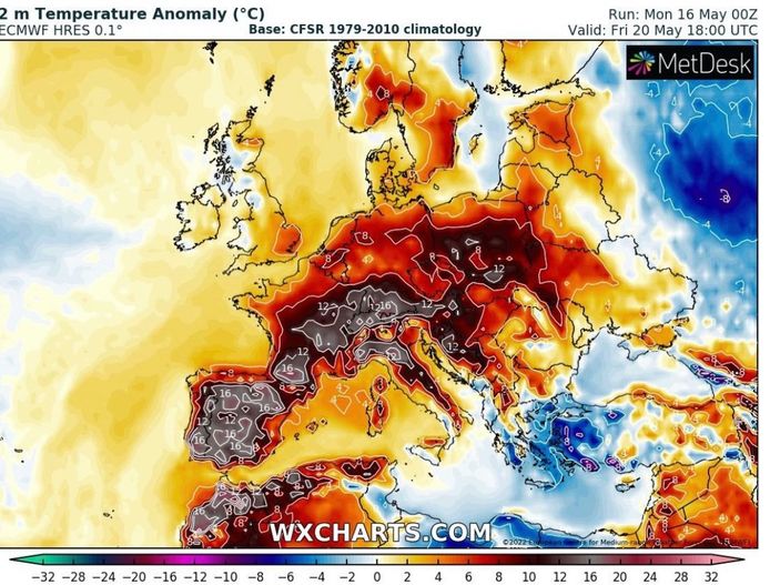 Ongewoon hoge temperaturen treffen West-Europa.