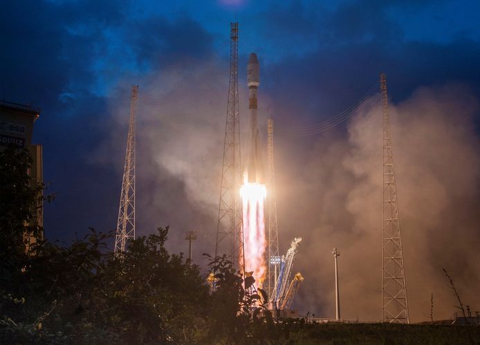 De Arianespace Soyuzraket met zes satellieten van OneWeb aan boord vertrok op 27 februari in Kourou, Frans-Guiana.