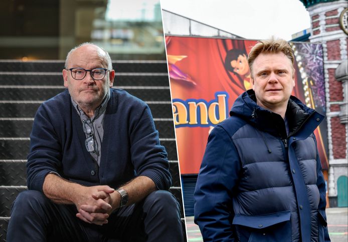 Links: Frank Seynaeve, ex-directeur bij Plopsa. Rechts: intussen ex-CEO van Plopsa, Steve Van den Kerkhof.