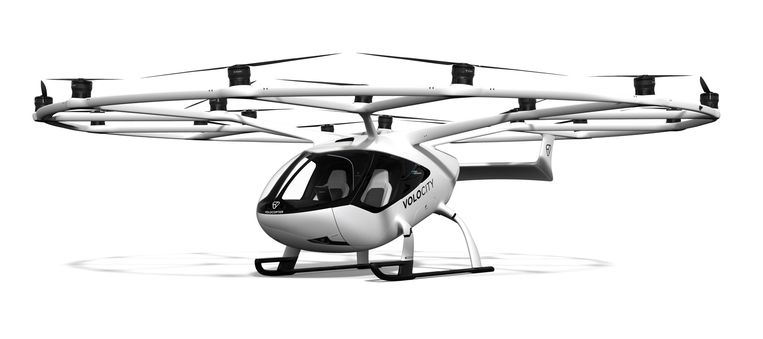 De VoloCity, een elektrische vliegende taxi. Beeld Volocopter