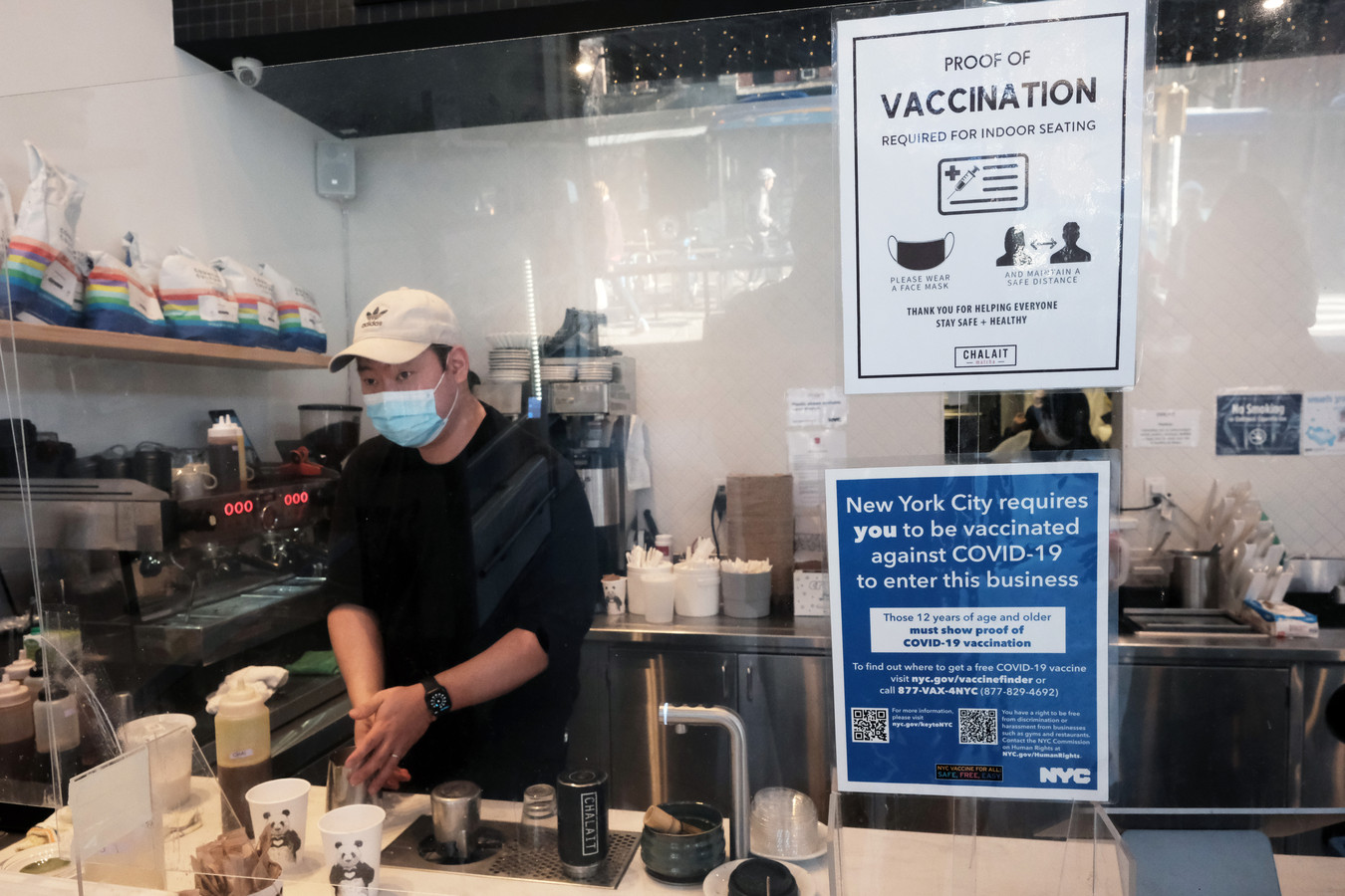 New York: inentingsbewijs is verplicht in een koffiebar.