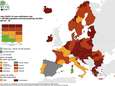 Europa kleurt nog meer donkerrood op coronakaart: besmettingen nemen quasi overal toe