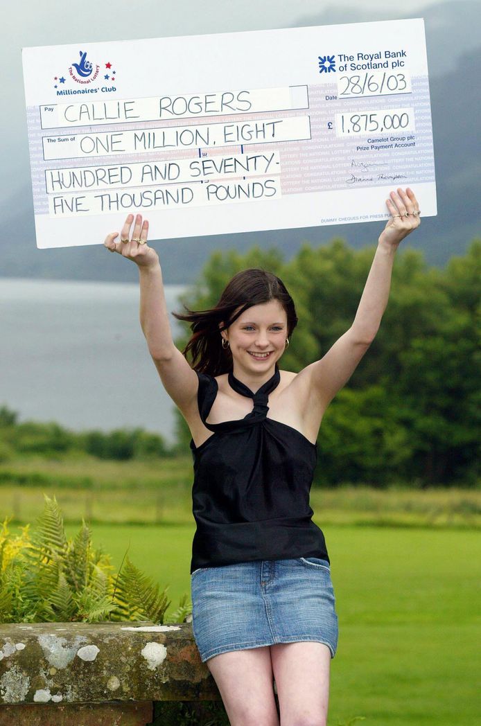 Callie Rogers uit Cockermouth, Cumbria, was 16 jaar oud toen ze 1.875.000 pond won.