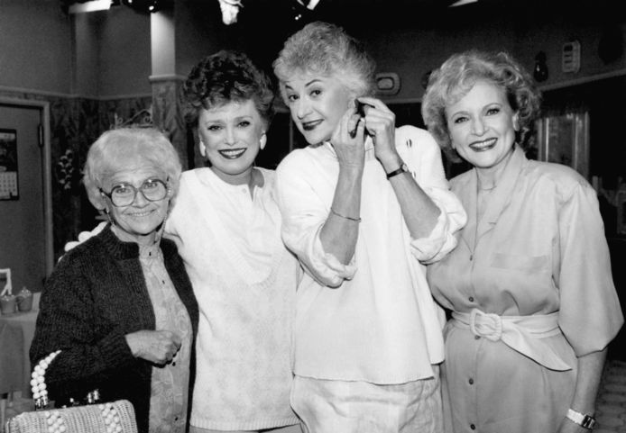 Betty White (uiterst rechts) met haar 'Golden Girls'-collega's.