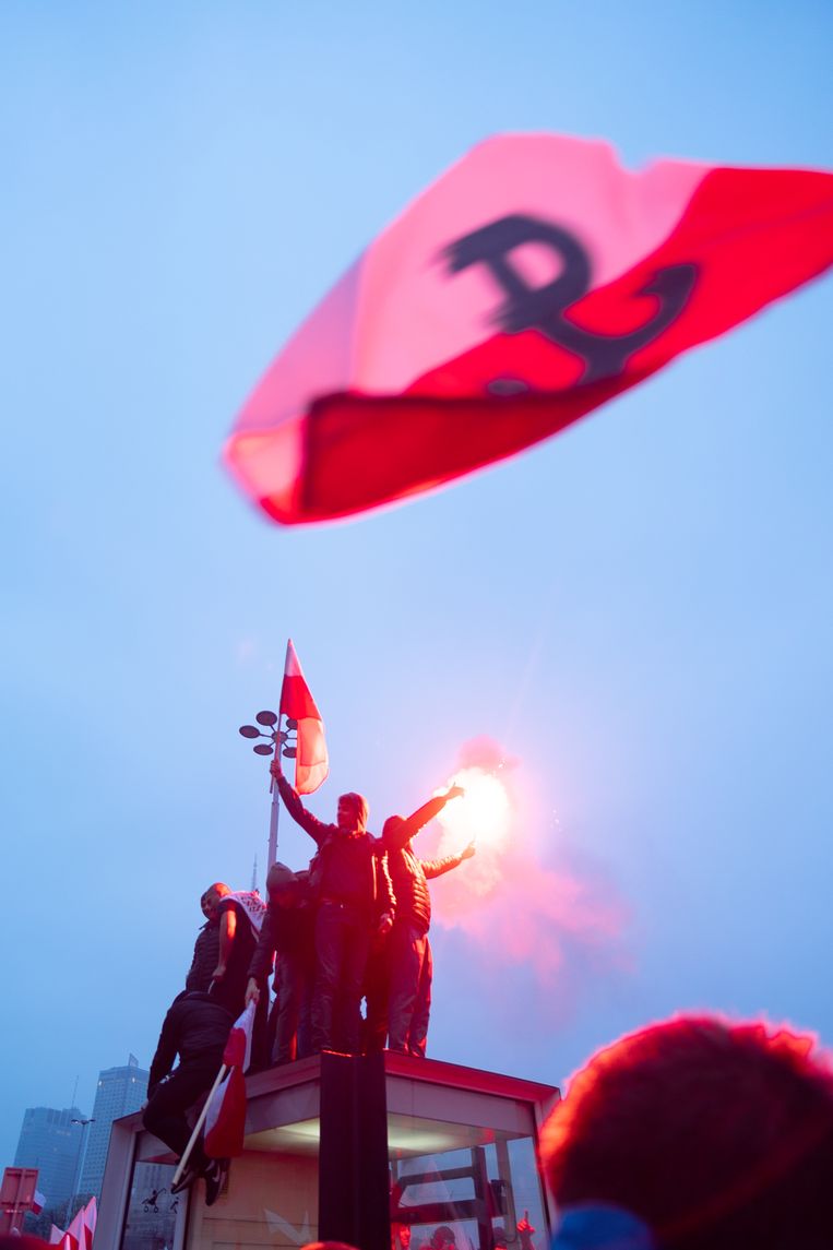 Een door de regering georganiseerde protestmars op Onafhankelijkheidsdag. Beeld Hollandse Hoogte / Zuma Press