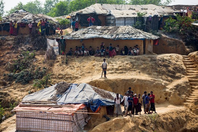 Rohingya-vluchtelinen in het kamp van Kutapalong in Cox's Bazar.