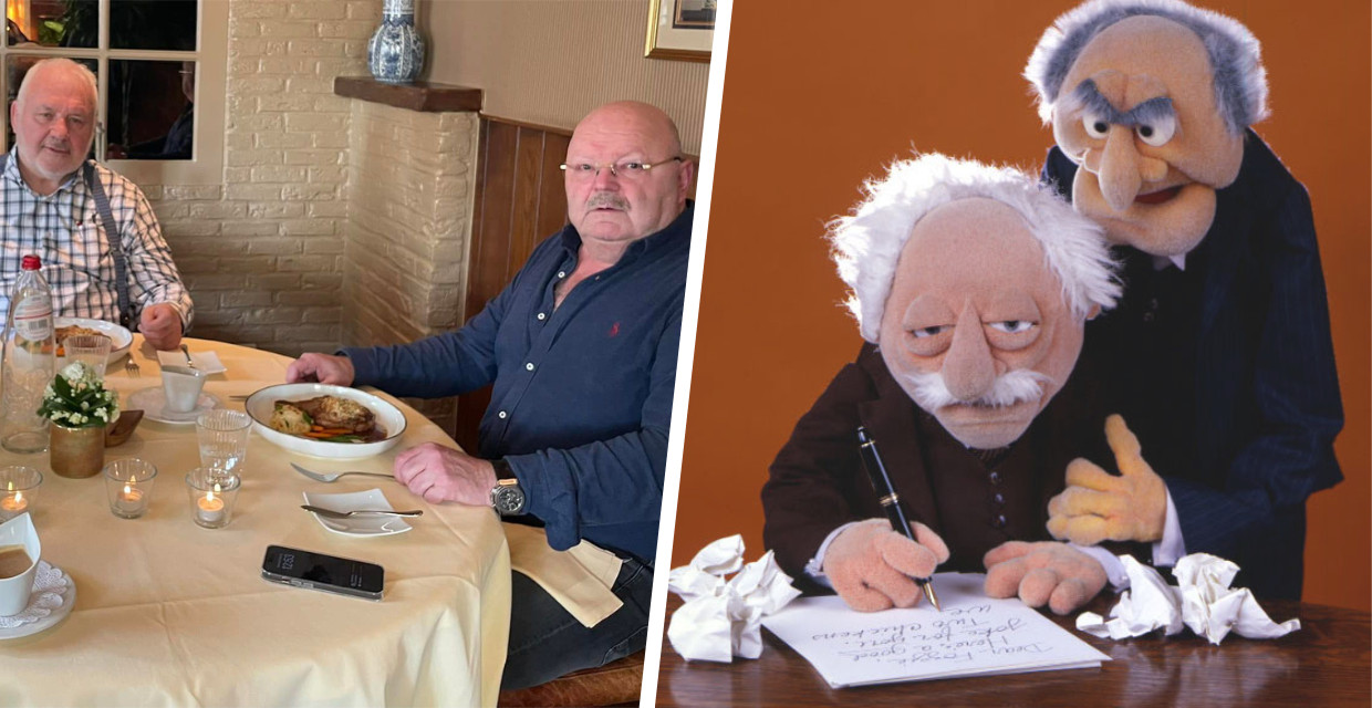 Jean-Marie Dedecker, Michel Van den Brande, Statler en Waldorf Beeld Facebook / Twitter