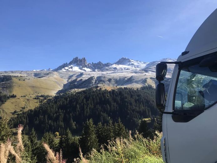 Het uitzicht in de Franse Alpen.