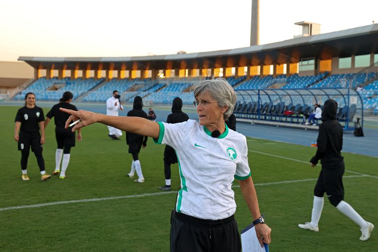 Germany's Monika Staab gives training to the Saudi national team.  ImageAFP