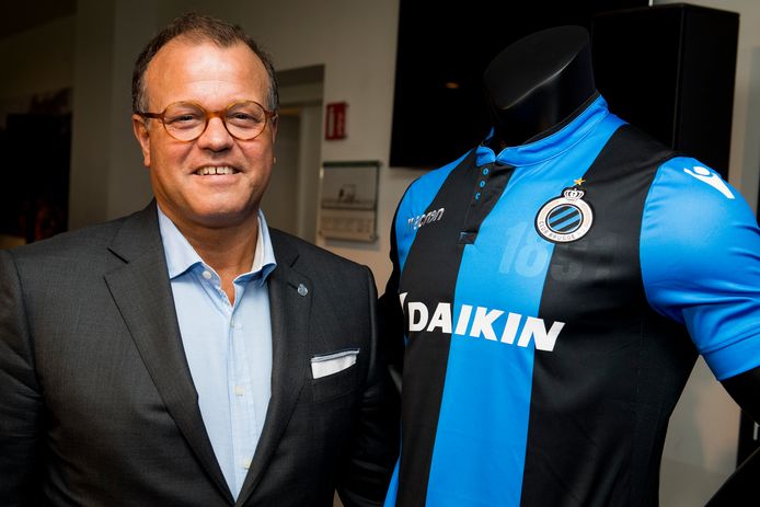 Club's chairman Bart Verhaeghe poses for the photographer at the presentation of the new Club Brugge shirt, at the Jan Breydel soccer stadium in Brugge, Wednesday 07 June 2017. BELGA PHOTO JASPER JACOBS