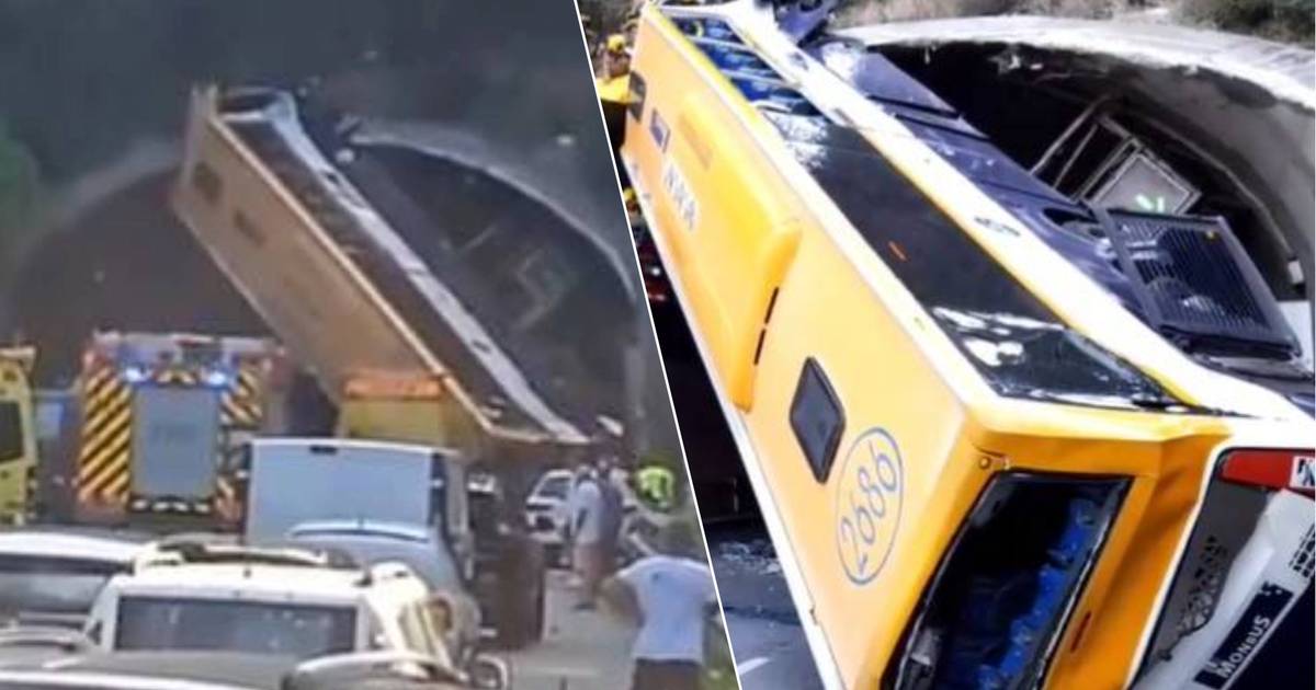 Bijna 40 gewonden bij ernstig busongeluk bij verkeerstunnel Catalonië [+foto’s].