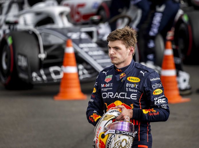 Max Verstappen na afloop van de Grand Prix van Groot-Brittannië op Silverstone.
