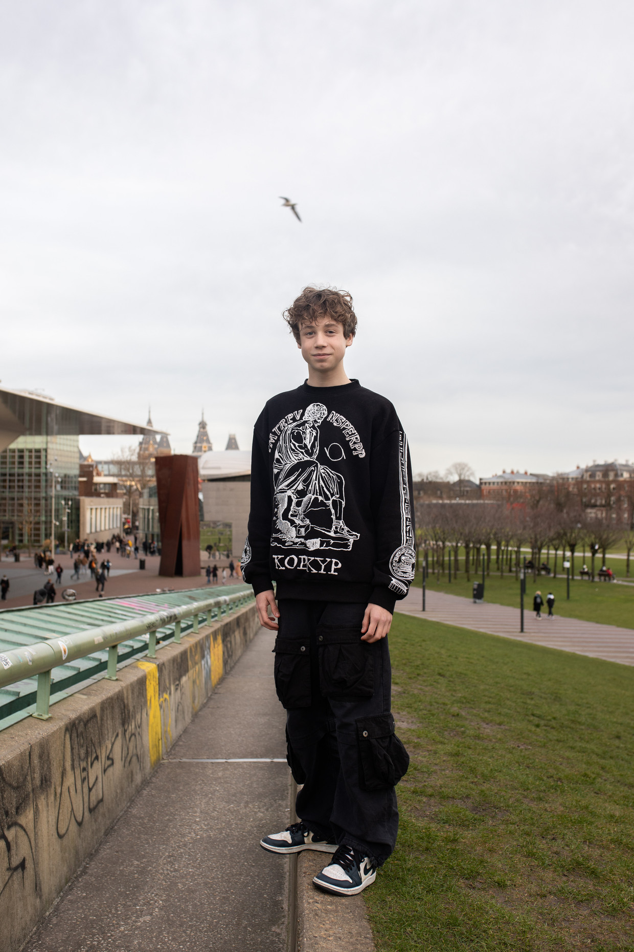 Manu Gunning op het Museumplein. Beeld Nina Schollaardt