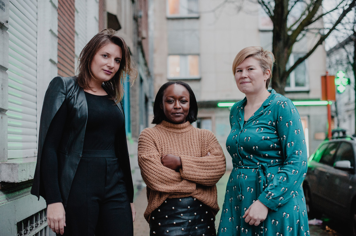 Advocaten Issabel De Fré, Crépine Uwashema en Mieke Van den Broeck: 'Er is veel haantjesgedrag, status is belangrijk. Op feestjes zijn er seksistische moppen en commentaar.' Beeld Daniil Lavrovski