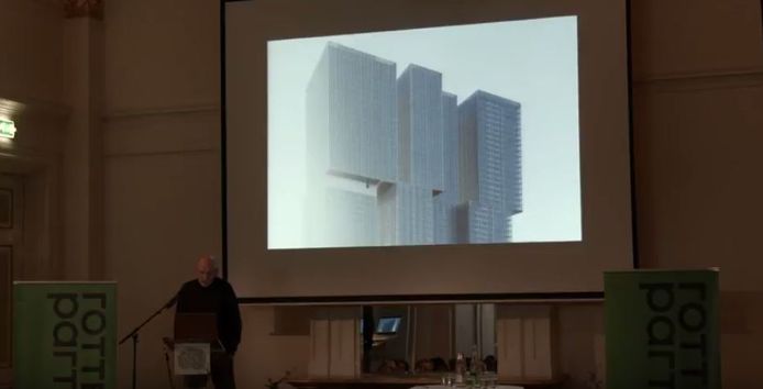 Rem Koolhaas spreekt tijdens de zevende D.G. van Beuningenlezing.