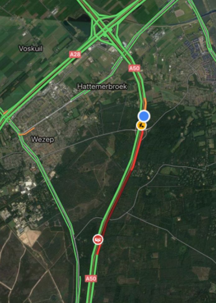 De verkeerssituatie iets voor 07.00 uur vanochtend.