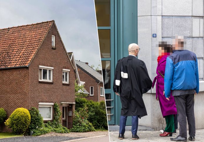 De arts drong tweemaal met een spuit en ether op zak binnen in de woning van haar liefdesrivale aan de Heirbaan in Rekem. Foto rechts: advocaat Erik schellingen met het slachtoffer en haar man.