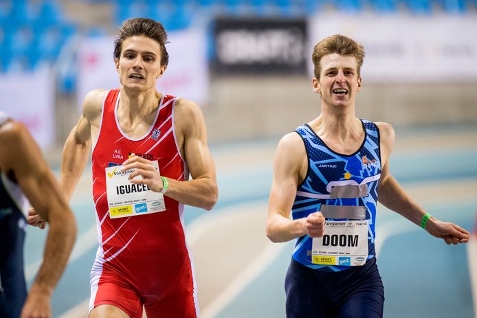 Christian Iguacel (l.) vorig jaar op de IFAM in de Gentse topsporthal.