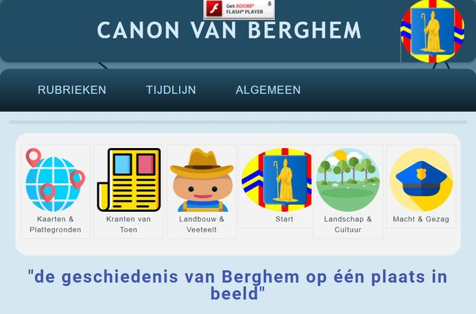 De website van de Canon van Berghem gaat eind dit jaar offline.