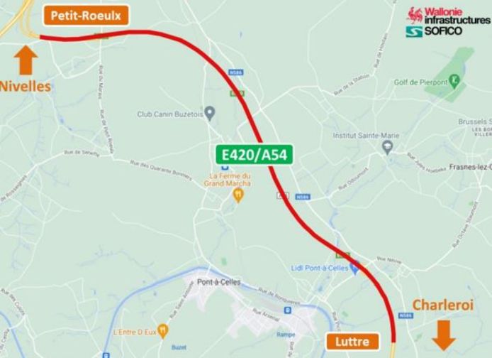 Dès dimanche, la circulation change sur l’E420/A54 entre Charleroi et