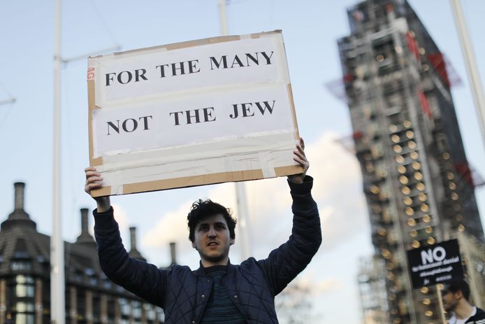 Een demonstratie, georganiseerd door de Campaign Against Anti-Semitism.
